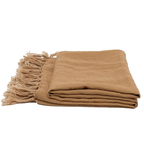 TULLY LINEN THROW - POTTERS CLAY