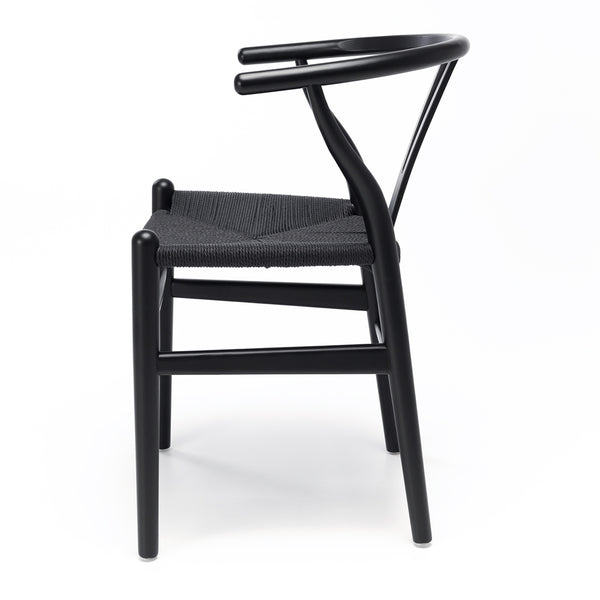 oak wishbone chair with rope seat