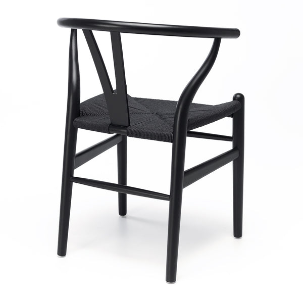 oak wishbone chair with rope seat