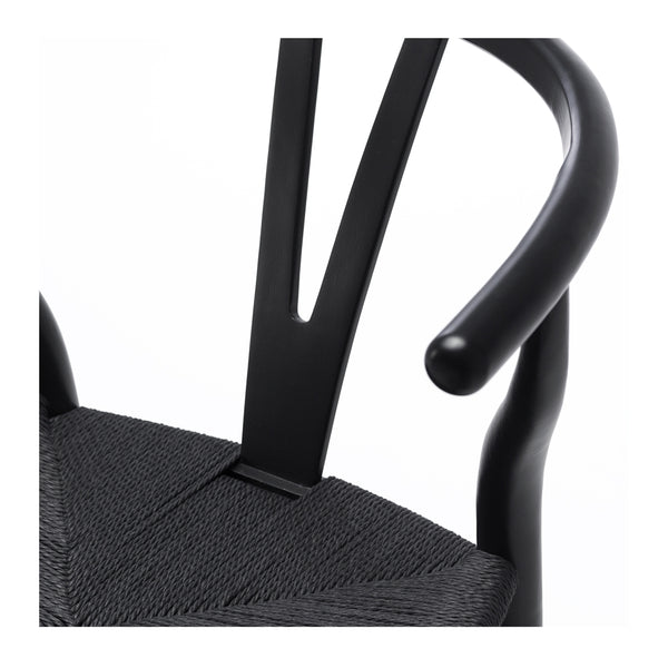 oak wishbone chair with rope seat
